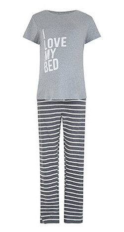 Mothercare I love my bed and stripe maternity pj set