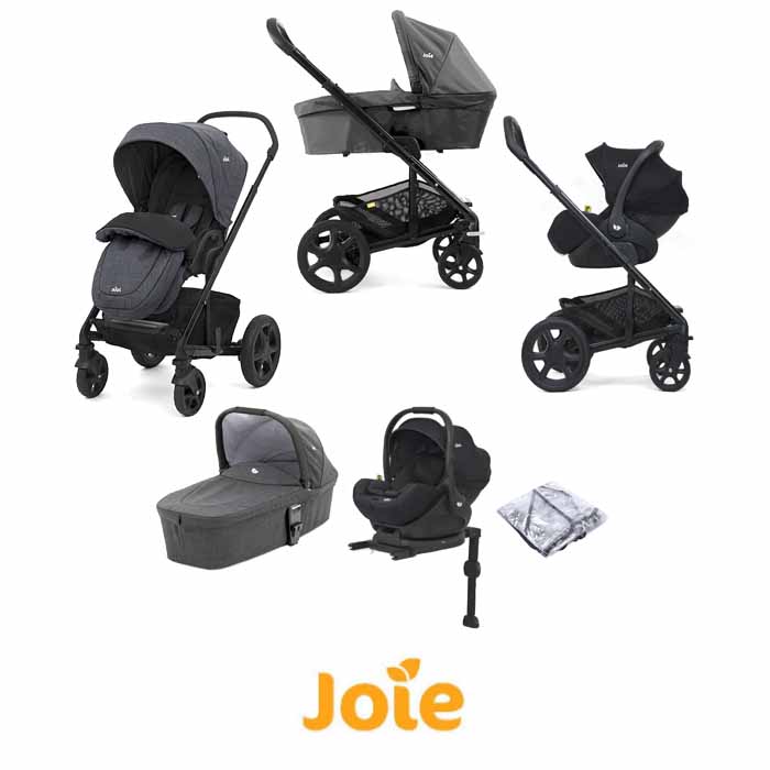 Joie Chrome DLX (iLevel) Travel System With Carrycot (inc Footmuff