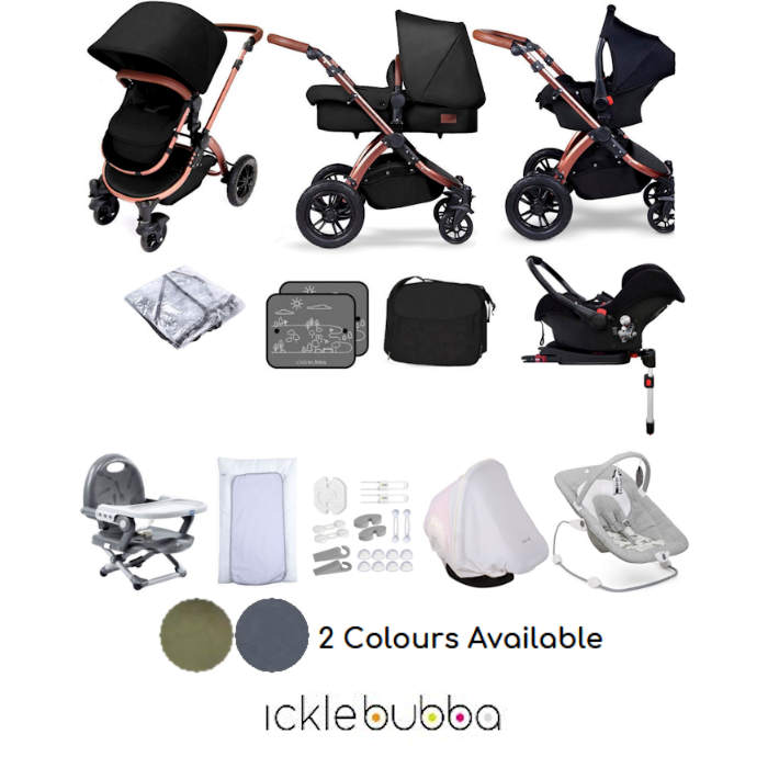 Ickle Bubba Special Edition Stomp V4 38 Piece (Galaxy) Everything You Need Travel System Bundle (With Base)