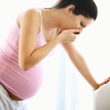 Pregnant woman with morning sickness