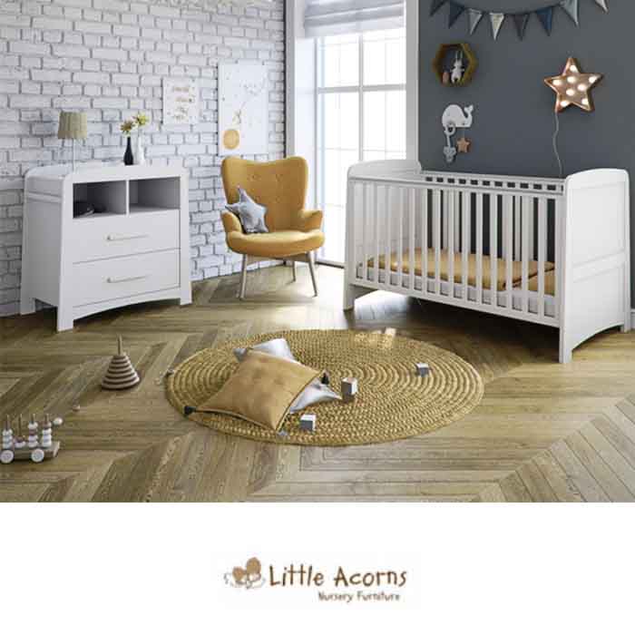Mothercare Little Acorns Somerton Cot Bed 3 Piece Nursery Furniture Set
