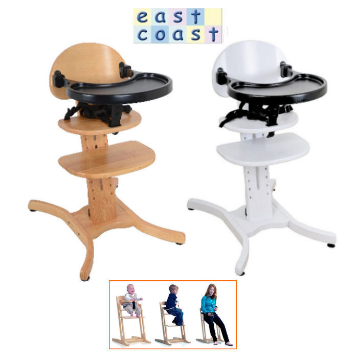 east coast multi height wooden high chair