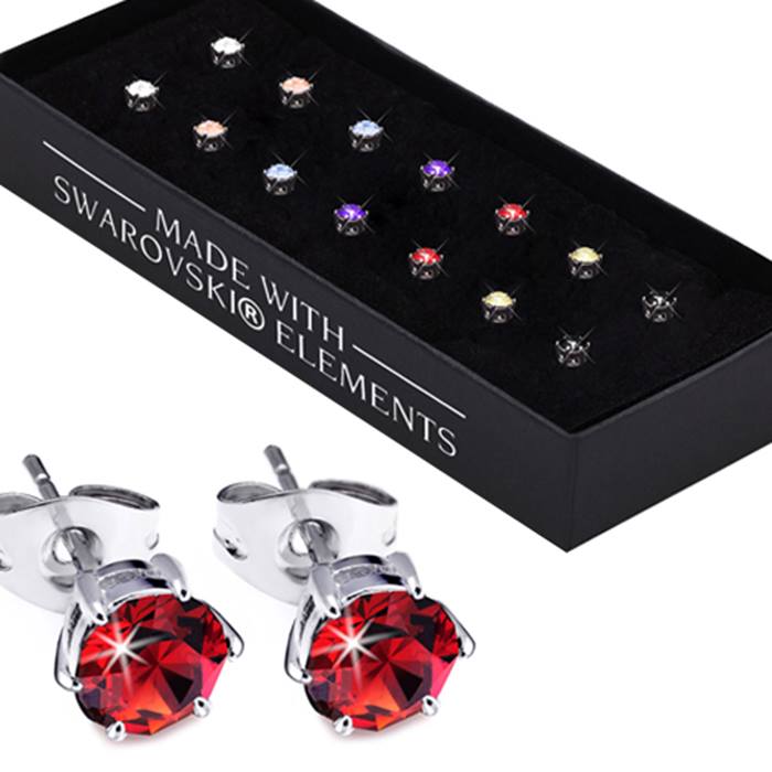 Set of 7 Swarovski® Crystal Earrings