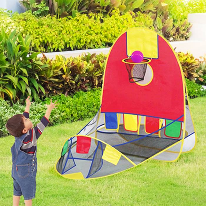 Kids' Basketball Hoop and Net with 4 x Balls