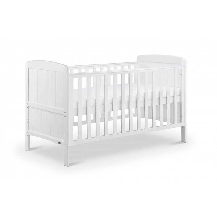 Babylo Sienna Cot Bed and Mattress White
