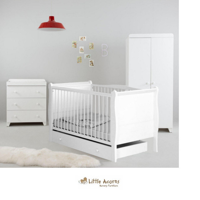 little acorns sleigh 6 piece nursery room set