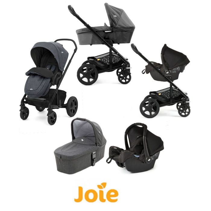Joie Chrome DLX Travel System with Gemm Car Seat, Carrycot & Footmuff Pavement