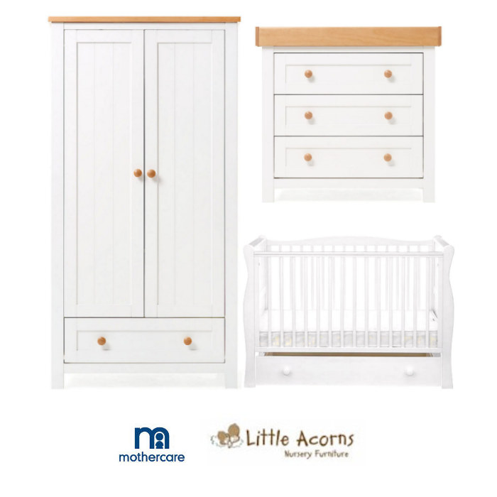 little acorns sleigh 6 piece nursery room set