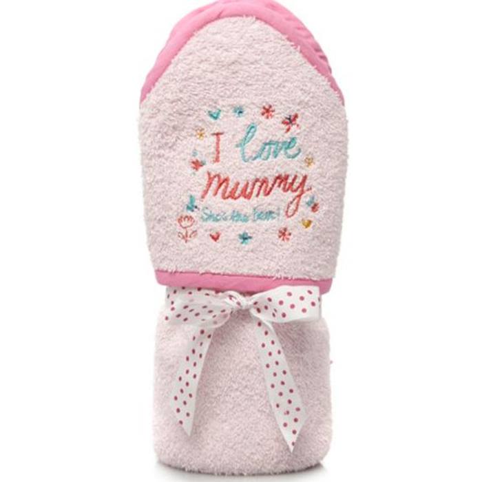 'I Love Mummy' Pink Hooded Towel