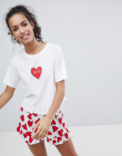 ASOS MATERNITY Me & You Jersey Tee & Woven Shorty Set