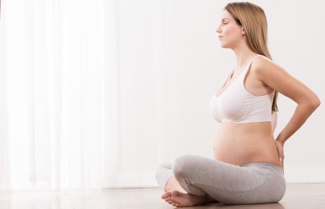 Pregnant woman breathing