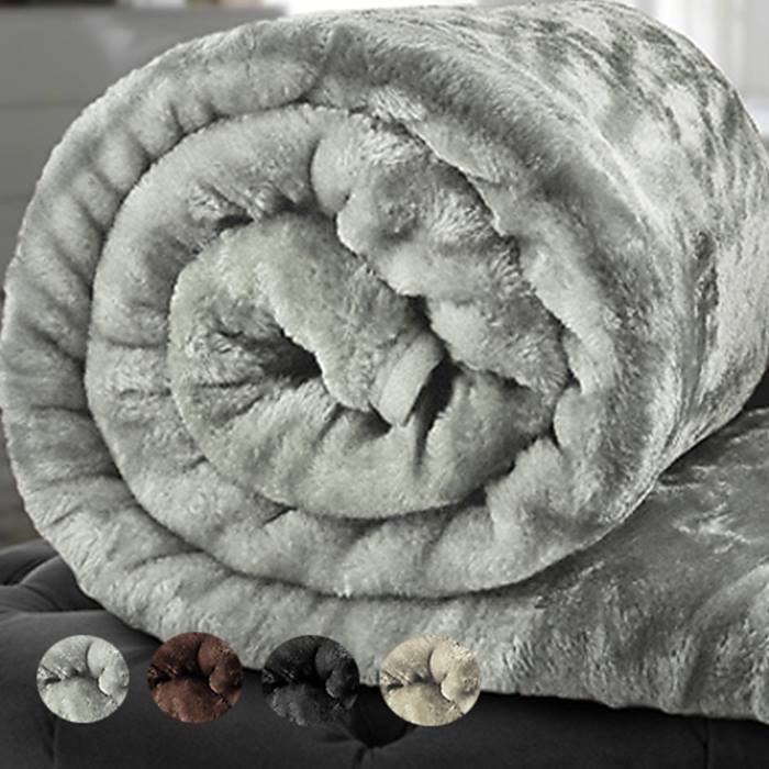 Faux Fur Mink Throw 3 Sizes & 4 Colours