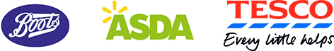 Boots, ASDA, Tesco
