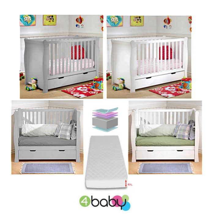 4baby sleigh cot bed