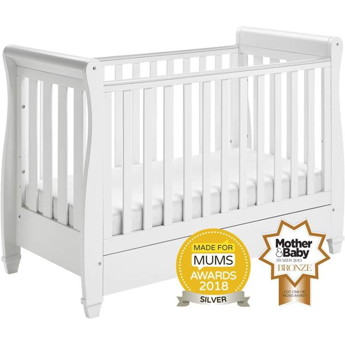 Babylo Sleigh Cot Bed (White)