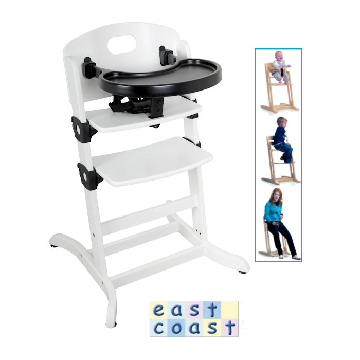 east coast multi height wooden high chair